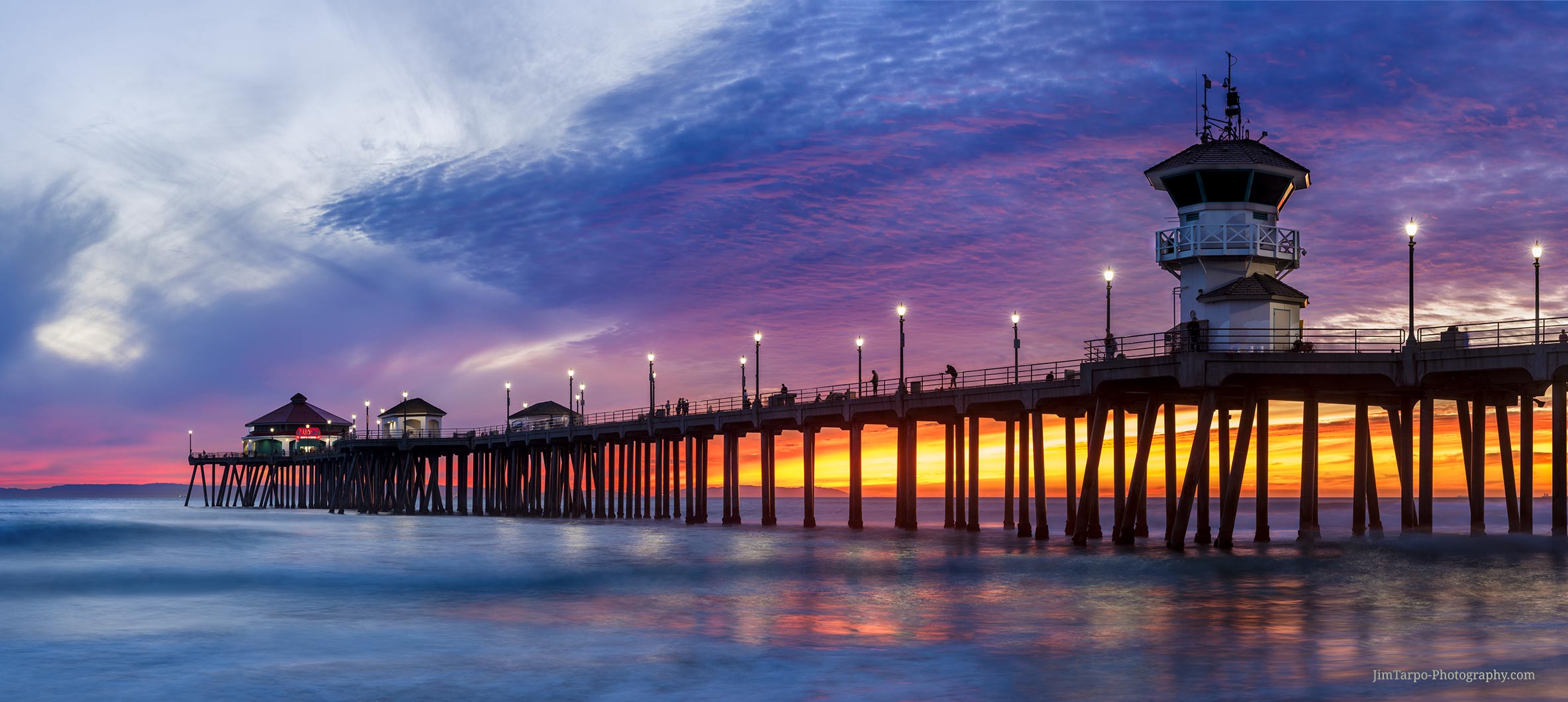 D81_7407_Huntington_Beach_Pier_Sunset Faith Lutheran Church HB